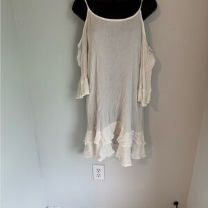 Torrid Ivory Cold Shoulder Mini Dress Size 0